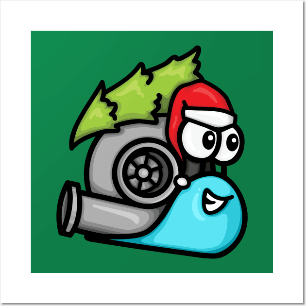 Turbo Snail - Christmas Tree Hauler (blue) Wall Art by hoddynoddy